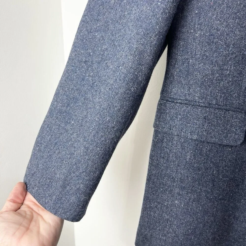 Paul Fredrick Wool Blazer Blue Confetti Tweed Men’s 48L